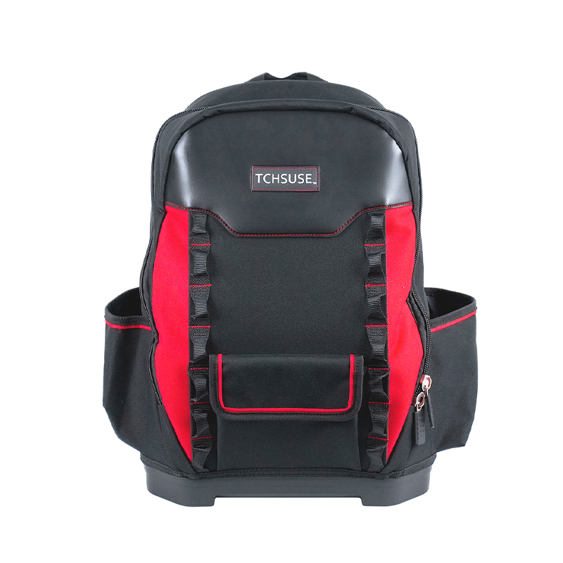 Mochila de ferramentas com fundo de plástico multifuncional 600D de 14 polegadas