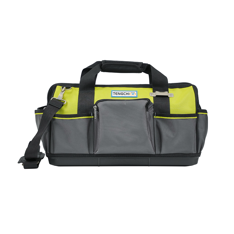 Bolsa de ferramentas aberta com fundo de plástico com vários bolsos de 18 polegadas/20 polegadas